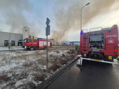 Pożar hali Neupack / fot. OSP Toporzysko