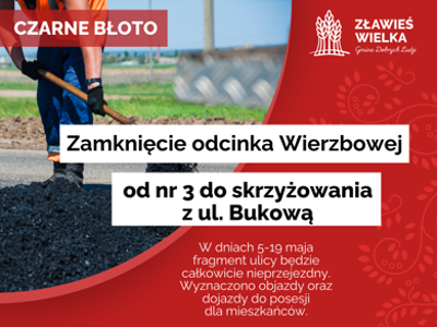 Zamknięcie ul. Wierzbowej 5-19 maja