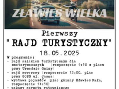 Pierwszy Rajd Turystyczny w Gminie Zławieś Wielka - plakat
