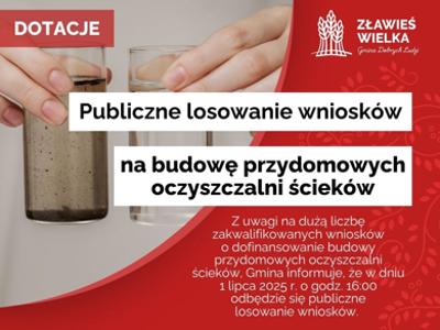 Losowanie wniosków na dofinansowanie przydomowych oczyszczalni ścieków