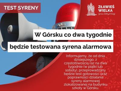 Testy syreny alarmowej w Górsku odbywać się będą co 2 tygodnie