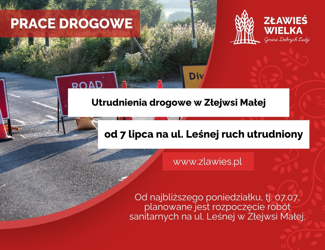 Informacja - prace drogowe