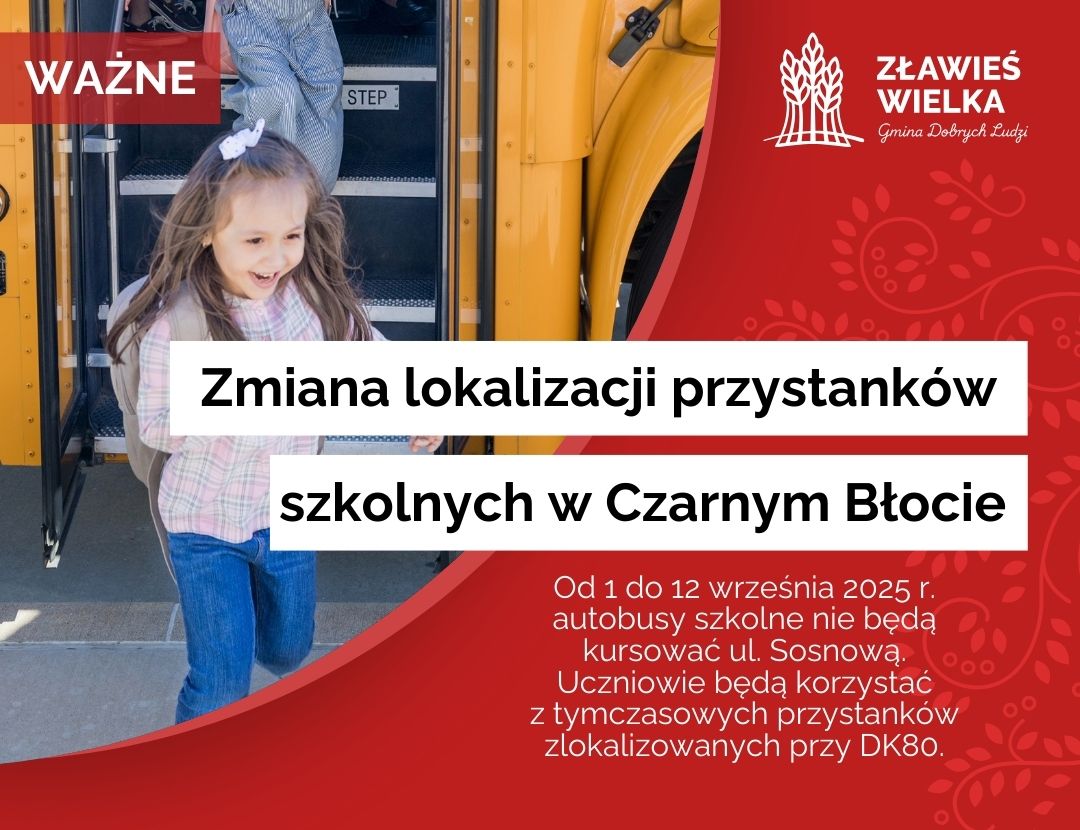Zmiana lokalizacji przystanków w Czarnym Błocie
