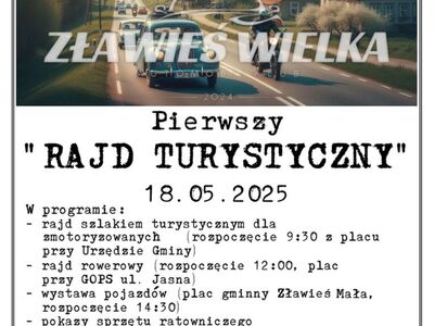 Pierwszy Rajd Turystyczny w Gminie Zławieś Wielka - plakat