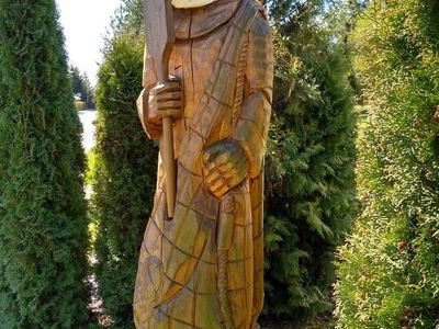 Rzeźba drewniana - Rybak z maską, Gostycyn