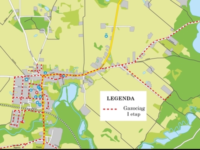 Planowana trasa gazociągu w Gostycynie i Kamienicy.