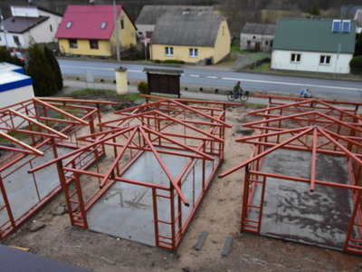 Budowa wiat ekspozycyjnych na samochody pożarnicze