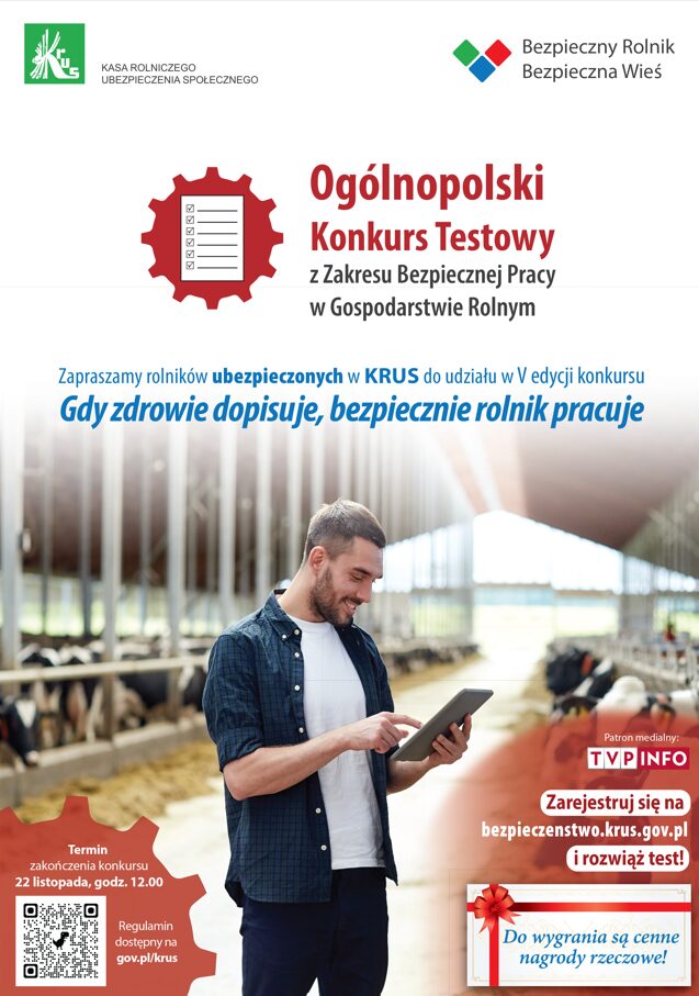 V Ogólnopolski Konkurs Testowy z Zakresu Bezpiecznej Pracy w Gospodarstwie Rolnym „Gdy zdrowie dopisuje, bezpiecznie rolnik pracuje”