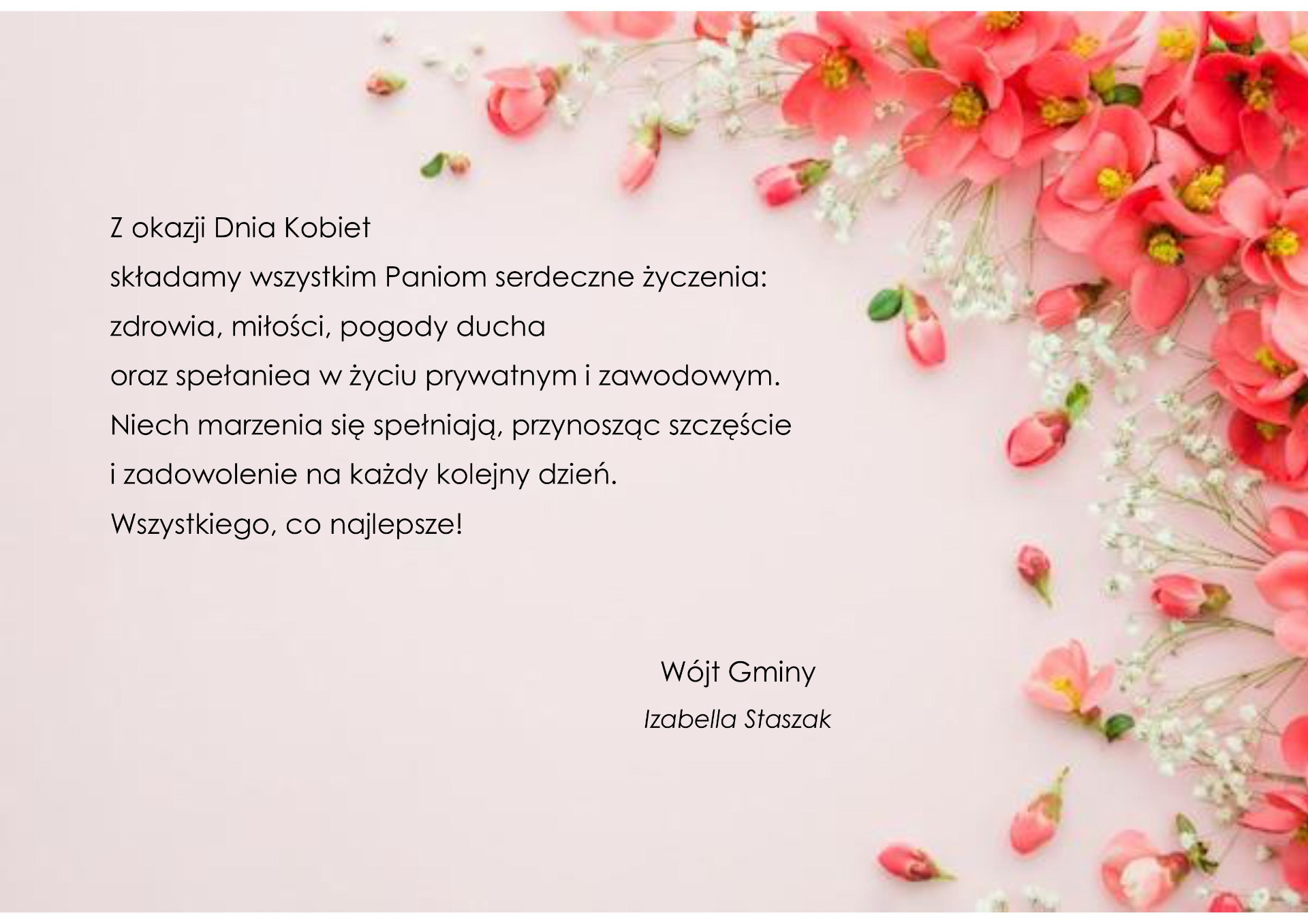 Życzenia z okazji Dnia Kobiet