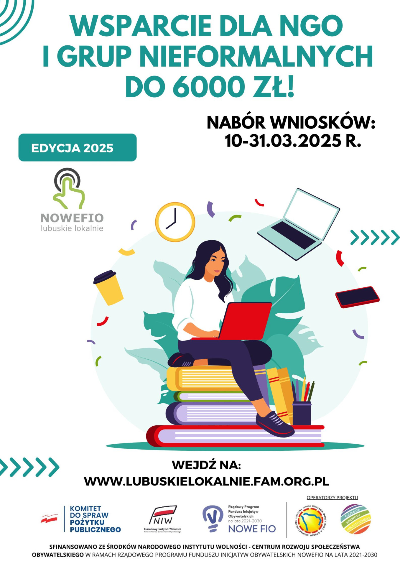 NOWEFIO- lubuskie lokalnie 2024-2026 - nabór wniosków na mikrodotacje
