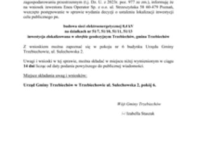 OBWIESZCZENIE Wójta Gminy Trzebiechów z dnia 24 marca 2025r.