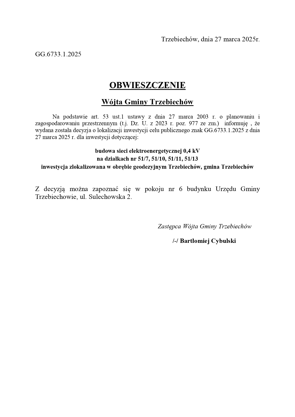 Obwieszczenie GG.6733.1.2025