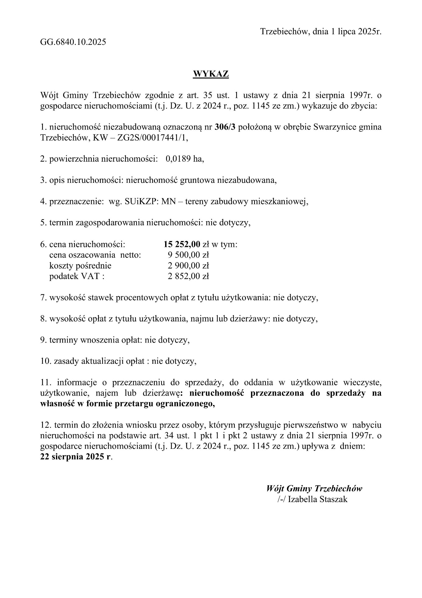 Wykaz GG.6840.10.2025