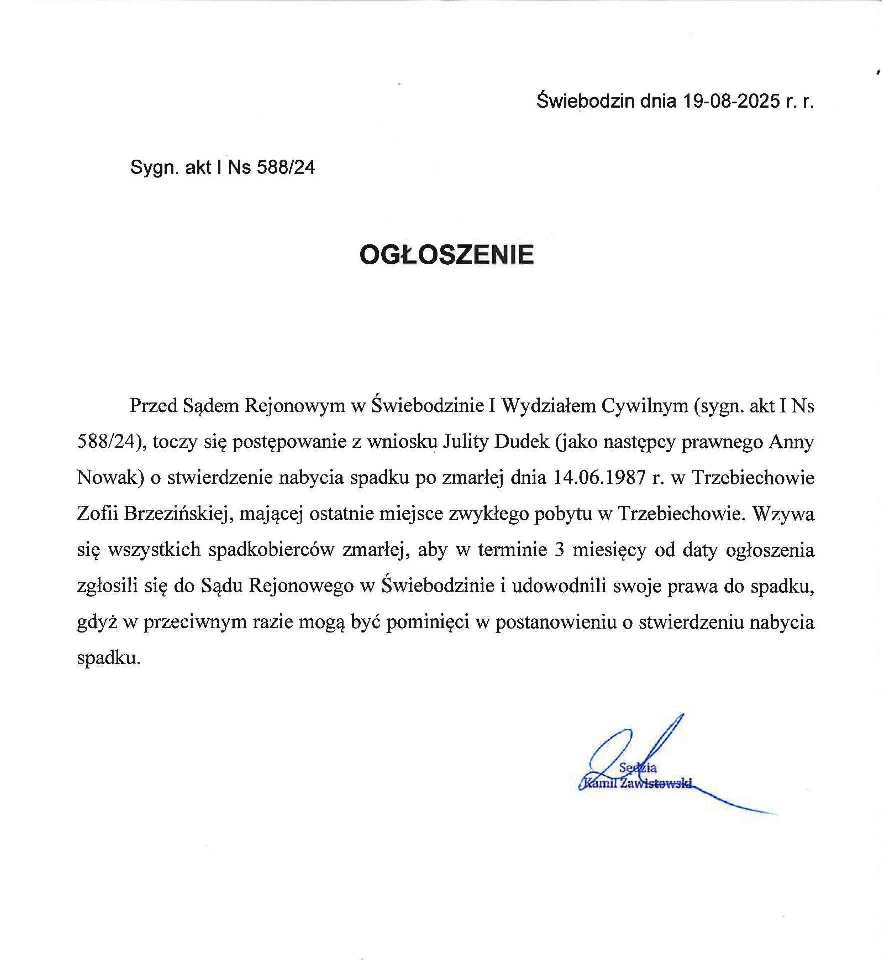 Ogłoszenie