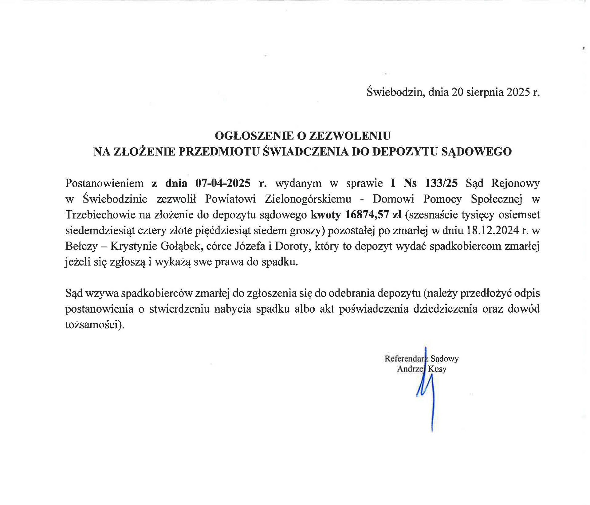 Ogłoszenie