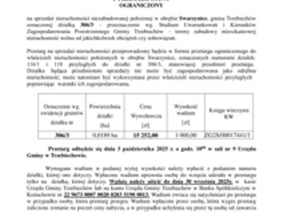 Wójt Gminy Trzebiechów ogłasza I przetarg ustny ograniczony