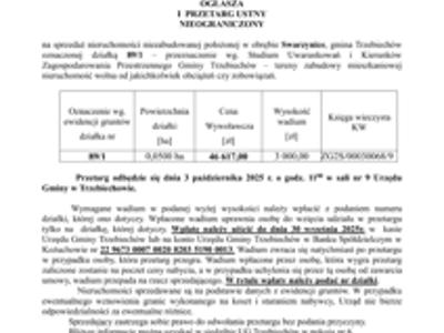 Wójt Gminy Trzebiechów ogłasza I przetarg ustny nieograniczony