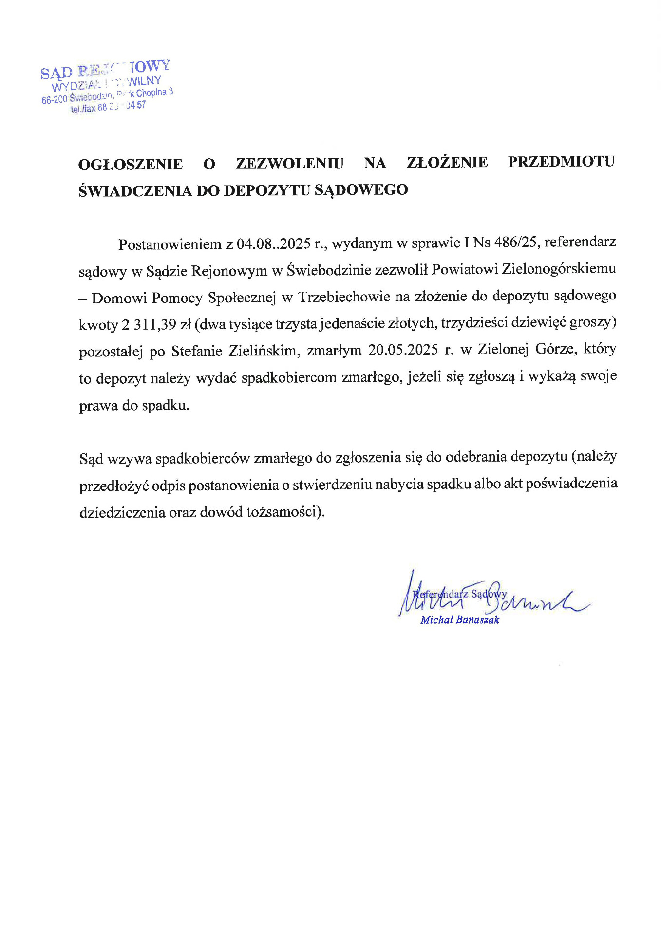 Ogłoszenie