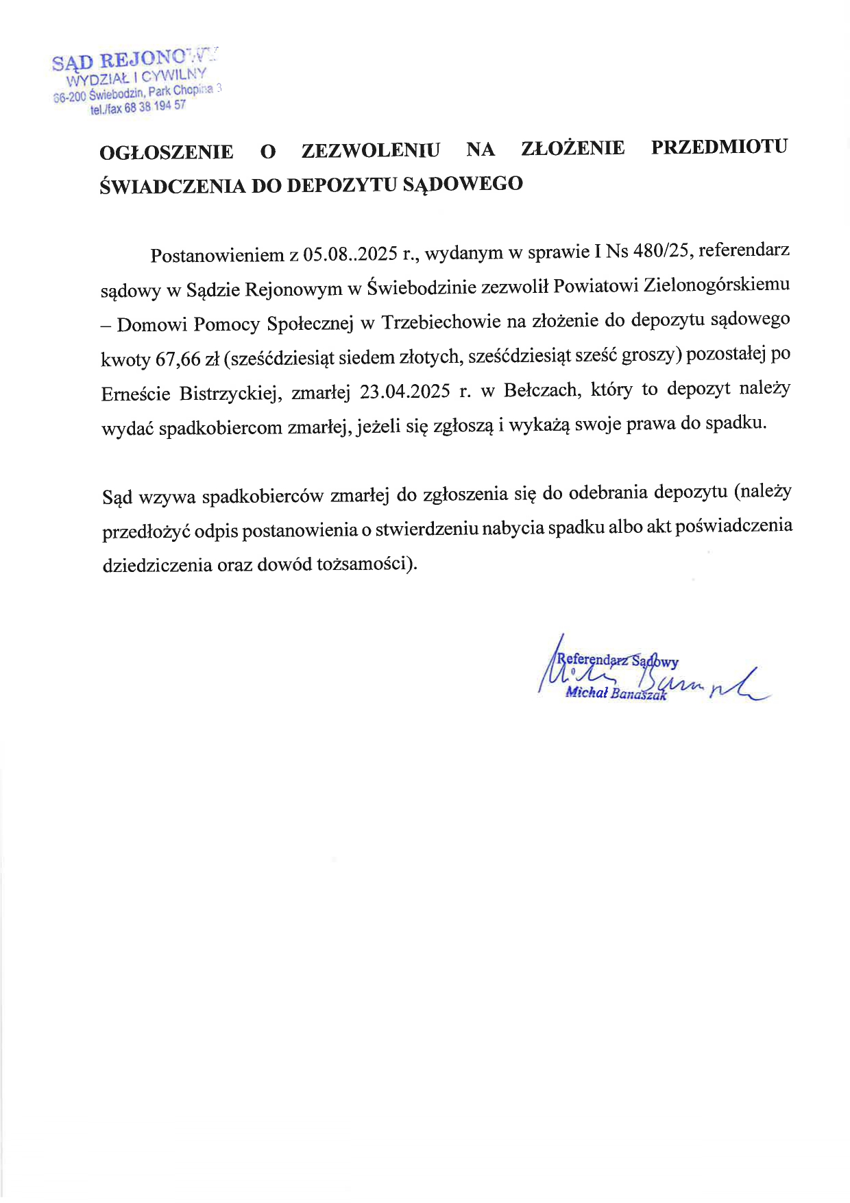 Ogłoszenie
