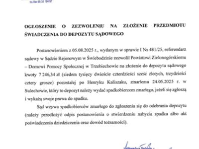 Ogłoszenie sądowe