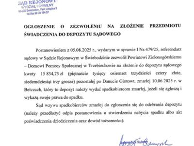 Ogłoszenie sądowe