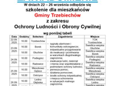 Szkolenie dla mieszkańców Gminy Trzebiechów  z zakresu  Ochrony Ludności i Obrony Cywilnej