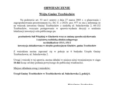 OBWIESZCZENIE Wójta Gminy Trzebiechów z dnia 25 września 2025r.