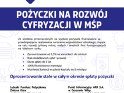 Pożyczka na rozwój cyfryzacji w MŚP