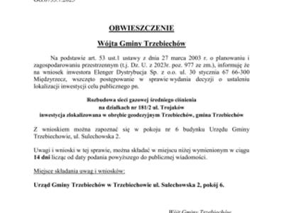 OBWIESZCZENIE Wójta Gminy Trzebiechów z dnia 26 września 2025r.