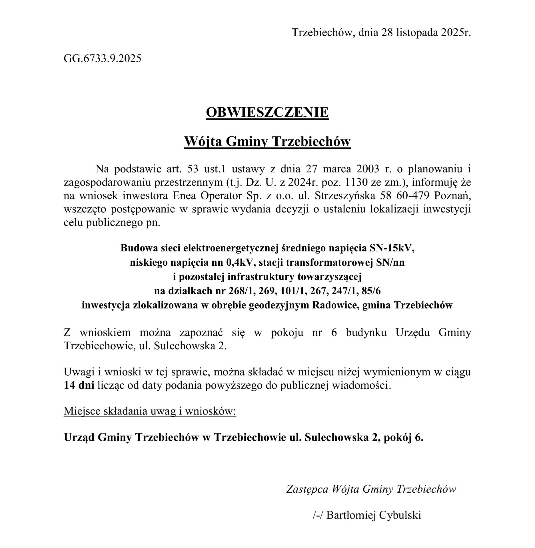 Obwieszczenie GG.6733.9.2025