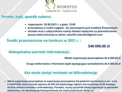 Nabór wniosków w ramach NOWEFIO-lubuskie lokalnie