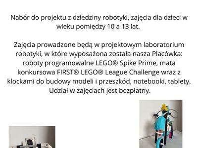 Trzebiechowski Ośrodek Kultury im. Tadeusza Wojtera ogłasza nabór do projektu z dziedziny robotyki
