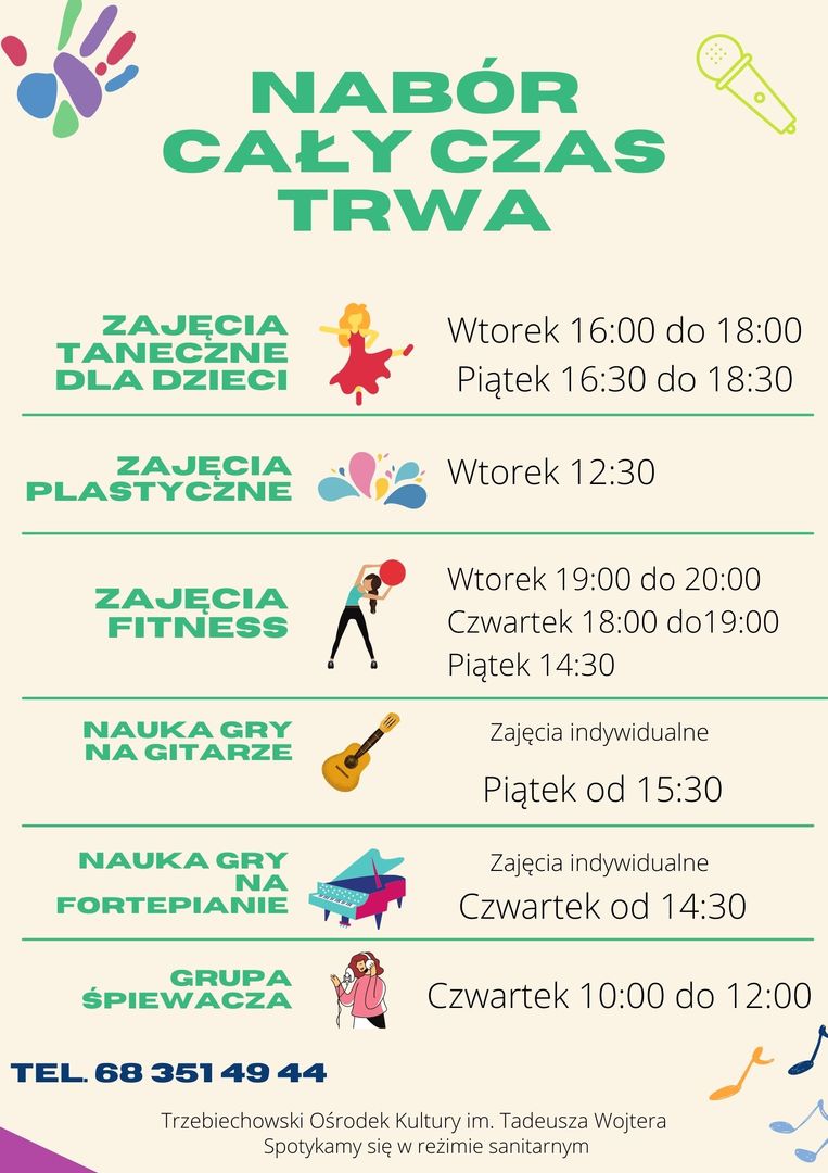 Zajęcia w Trzebiechowskim Ośrodku Kultury im. Tadeusza Wojtera