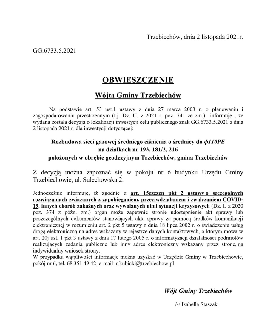 Obwieszczenie GG.6733.5.2021