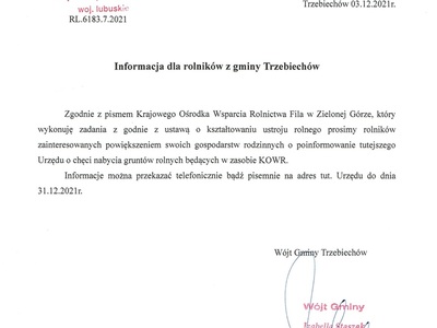 Informacja dla rolników