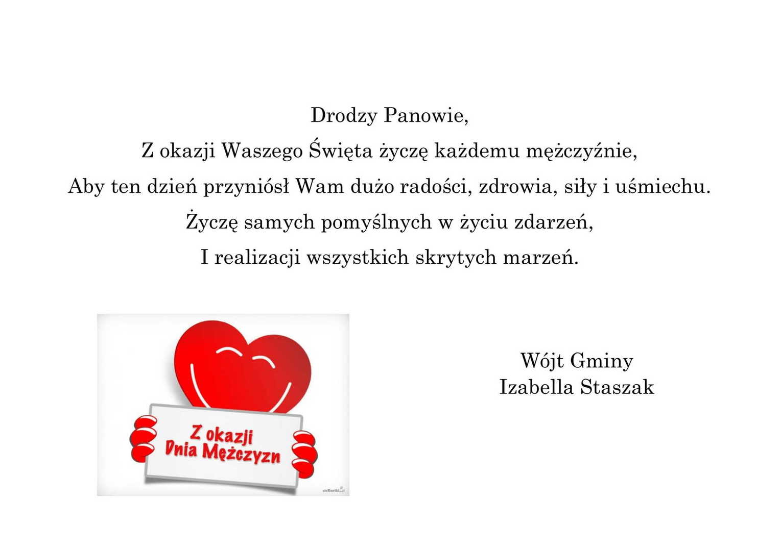 Życzenia z okazji Dnia Mężczyzny