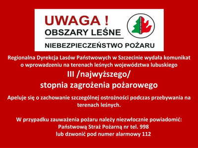 Uwaga! Trzeci stopień zagrożenia pożarowego w lasach regionu