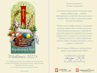 Wielkanocne życzenia od Wojewody Lubuskiego Władysława Dajczaka