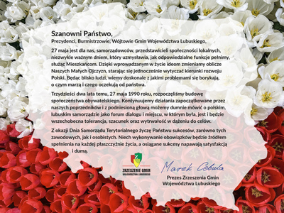 Życzenia z okazji Dnia Samorządu Terytorialnego ZGWL