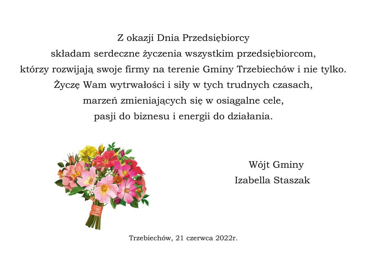 Życzenia z okazji Dnia Przedsiębiorcy