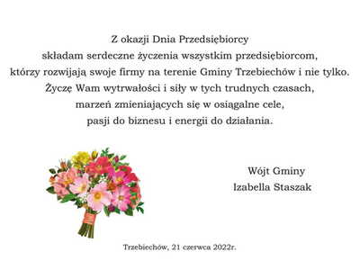 Życzenia z okazji Dnia Przedsiębiorcy