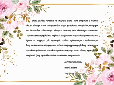 Życzenia z okazji Dnia Edukacji Narodowej