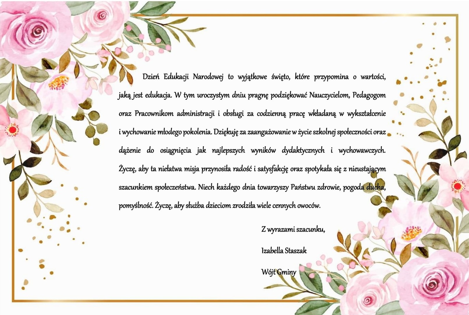 Życzenia z okazji Dnia Edukacji Narodowej