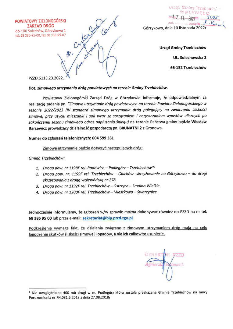 Zimowe utrzymanie dróg powiatowych