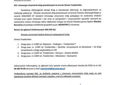 Zimowe utrzymanie dróg powiatowych