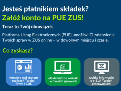 Jesteś płatnikiem składek? Załóż konto na PUE ZUS