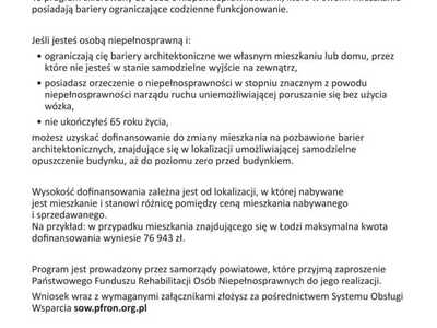 „SAMODZIELNOŚĆ-AKTYWNOŚĆ-MOBILNOŚĆ!”  – Dostępne mieszkanie