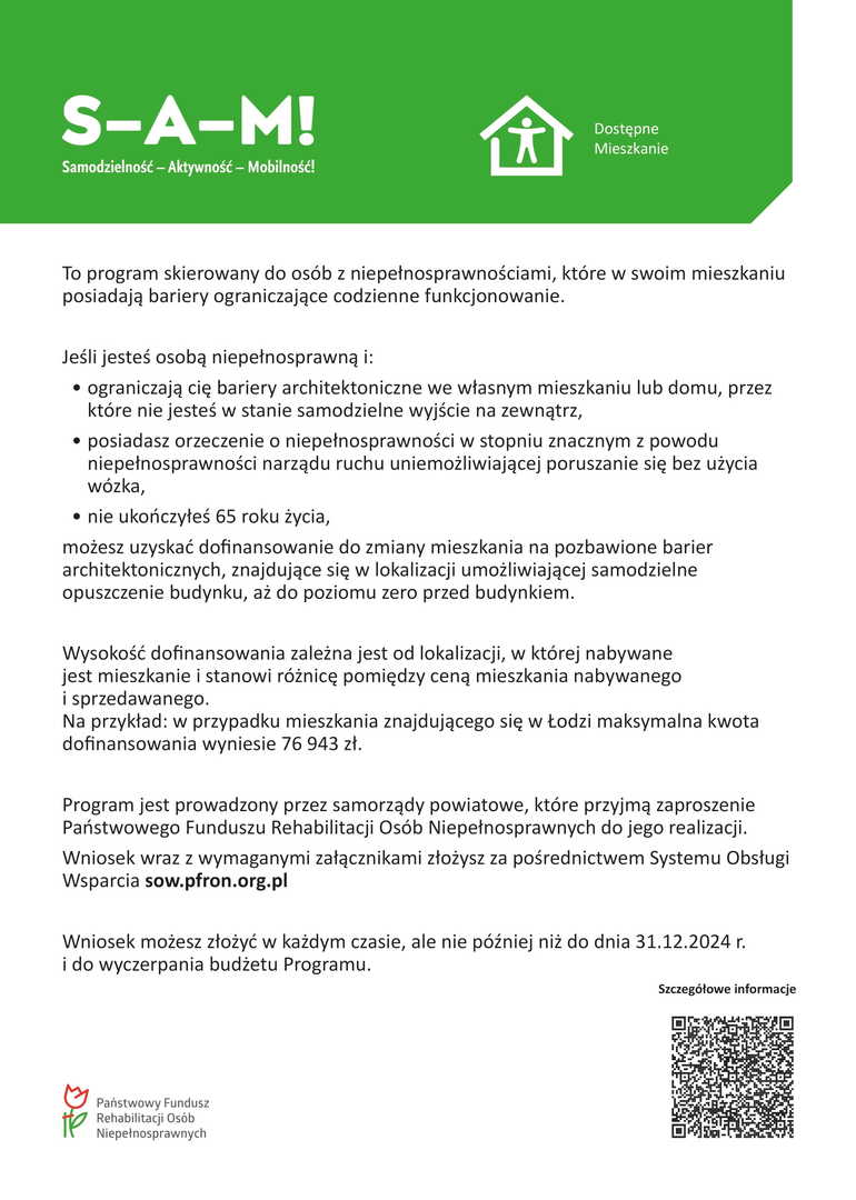 „SAMODZIELNOŚĆ-AKTYWNOŚĆ-MOBILNOŚĆ!”  – Dostępne mieszkanie