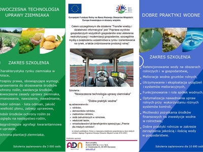 Bezpłatne szkolenia dla rolników na temat “Nowoczesnej technologii uprawy ziemniaka” i “Dobrych praktyk wodnych”