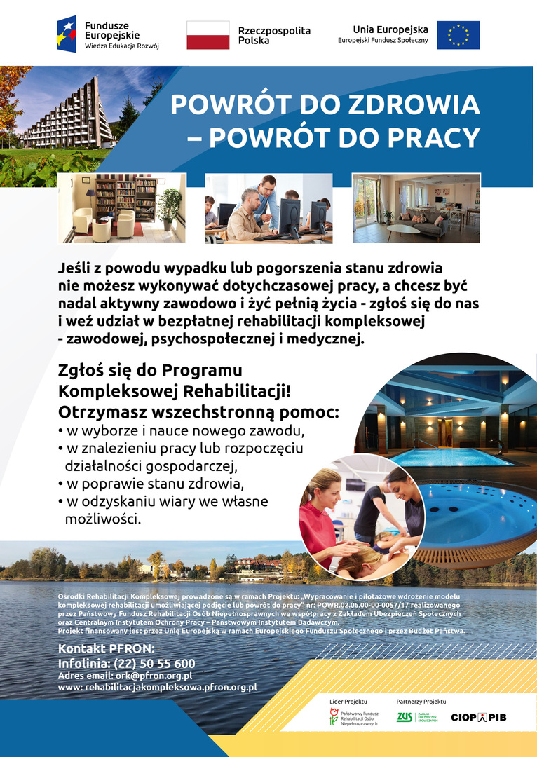 Kompleksowa Rehabilitacja - projekt powrotu do pracy - PFRON